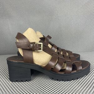 Jonak Paris Sandals Womens Size 40 Brown Leather Ankle Strap Made In Italy